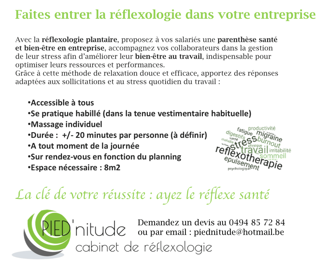 réfexologie en entreprise